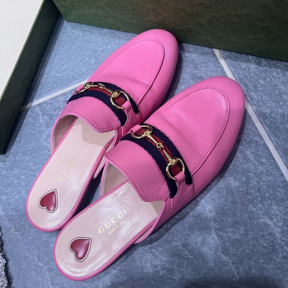 Gucci Princetown Pink Leather Slipper